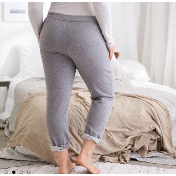 Aerie Gray Lace Up Tie Waist Sweatpants Womens Medium Casual Joggers Loungewear - Picture 2 of 10